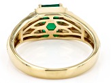 Green Onyx 18k Yellow Gold Over Sterling Silver Men's Ring 0.09ctw