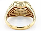 Green Prasiolite 18k Yellow Gold Over Sterling Silver Men's Ring 3.61ctw