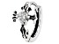 White Zircon Sterling Silver Single Cross Hoop Earring 0.21ct