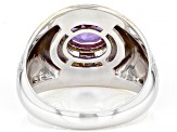 Purple Amethyst Rhodium & 18k Yellow Gold Over Sterling Silver Two-Tone Men's Ring 1.56ctw