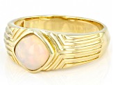 Multi-color Ethiopian Opal 18k Yellow Gold Over Sterling Silver Men's Ring