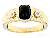 Black Ethiopian Opal 18k Yellow Gold Over Sterling Silver Ring 0.87ctw