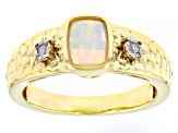 Multi-color Ethiopian Opal 18k Yellow Gold Over Sterling Silver Ring 0.82ctw