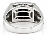 Black Spinel Rhodium Over Sterling Silver Men's Ring 2.55ctw