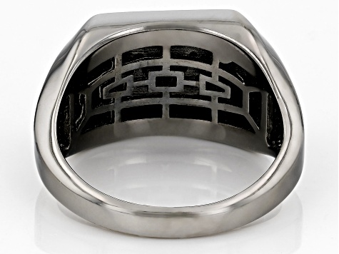 Black Spinel, Black Rhodium Over Sterling Silver Men's Ring 0.48ctw