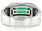 Green Onyx Rhodium Over Sterling Silver Men's Ring 2.22ct