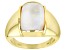 White Rainbow Moonstone 18k Yellow Gold Over Sterling Silver Men's Ring