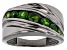 Green Chrome Diopside Black Rhodium Over Sterling Silver Men's Ring 1.37ctw