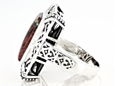 Rectangular Octagonal Blood Stone Sterling Silver Ring