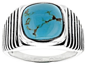 Blue Composite Turquoise Sterling Silver Men's Ring