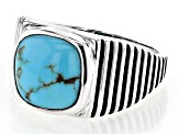 Blue Composite Turquoise Sterling Silver Men's Ring