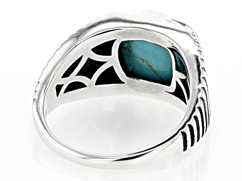 Blue Composite Turquoise Sterling Silver Men's Ring