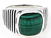Green Malachite Sterling Silver Men's Ring