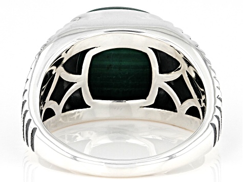 Green Malachite Sterling Silver Men's Ring