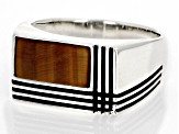 Brown Tigers Eye Sterling Silver Men's Ring