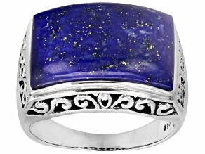 Blue Lapis Lazuli Sterling Silver Men's Ring