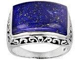 Blue Lapis Lazuli Sterling Silver Men's Ring