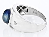 Bi-color Fluorite Rhodium Over Sterling Silver Men's Ring