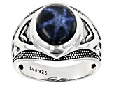 Blue Star Sapphire Rhodium Over Sterling Silver 7.71ct