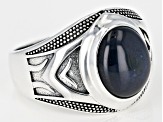 Blue Star Sapphire Rhodium Over Sterling Silver 7.71ct