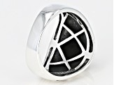 Blue Star Sapphire Rhodium Over Sterling Silver 7.71ct