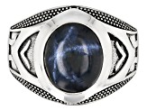 Blue Star Sapphire Rhodium Over Sterling Silver 7.71ct