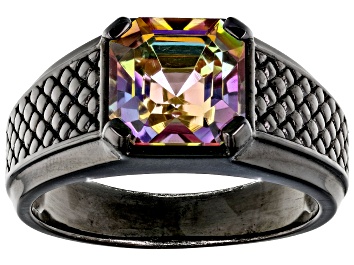 Picture of Multi Color Quartz, Black Rhodium Over Sterling Silver Men's Ring 2.98ct