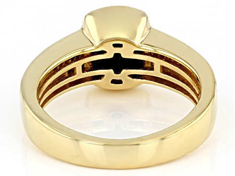 Black Spinel 18k Yellow Gold Over Silver Men's Ring 3.28ctw