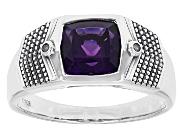 Picture of Purple African Amethyst Sterling Silver Men's Ring 2.31ctw