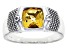 Yellow Citrine Sterling Silver Men's Ring 2.21ctw