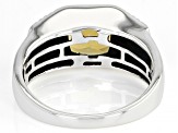 Yellow Citrine Sterling Silver Men's Ring 2.21ctw