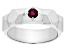 Red Mahaleo® Ruby Rhodium Over Sterling Silver Men's July Birthstone Ring .34ct