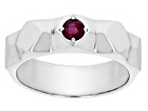 Red Mahaleo® Ruby Rhodium Over Sterling Silver Men's July Birthstone Ring .34ct