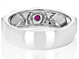 Red Mahaleo® Ruby Rhodium Over Sterling Silver Men's July Birthstone Ring .34ct