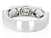 Multi-Color Ethiopian Opal Rhodium Over Sterling Silver Men's October Birthstone Ring .15ct
