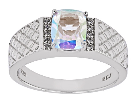 Mercury Mist® Topaz Rhodium Over Sterling Silver Men's Ring 2.16ctw