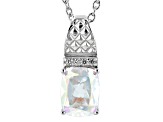 Mercury Mist® Topaz Rhodium Over Sterling Silver Men's Pendant with Chain 2.11ctw