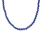 Blue Lapis Lazuli Rhodium Over Sterling Silver Men's Necklace