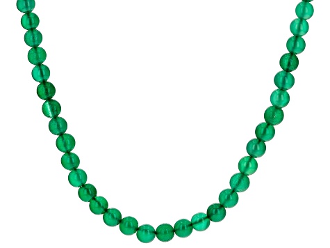 Green Onyx Rhodium Over Sterling Silver Men's Necklace - MJO171A | JTV.com