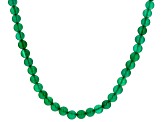 Green Onyx Rhodium Over Sterling Silver Men's Necklace