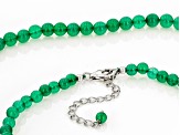 Green Onyx Rhodium Over Sterling Silver Men's Necklace