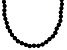 Black Spinel Rhodium Over Sterling Silver Men's Necklace