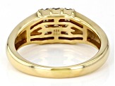 Brown Smoky Quartz 18k Yellow Gold Over Sterling Silver Men's Ring .35ctw