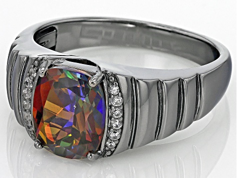 Cosmopolitan Beyond™ Topaz Black Rhodium Over Sterling Silver Men's Ring 3.14ctw