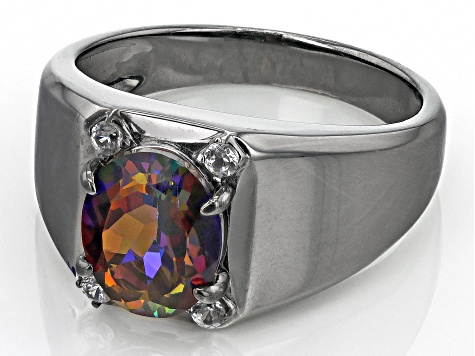 Cosmopolitan Beyond™ Topaz Black Rhodium Over Silver Men's Ring 2.99ctw