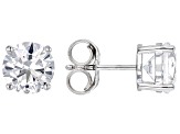 White Lab Created Sapphire Rhodium Over Sterling Silver Men's Set of 3 Stud Earrings 7.97ctw