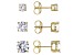 White Lab Created Sapphire 18k Yellow Gold Over Sterling Silver Set of 3 Stud Earrings 7.97ctw