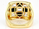 Black Spinel 18k Yellow Gold Over Sterling Silver Men's Ring 3.64ctw