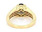 Brown Smoky Quartz with White Zircon 18k Yellow Gold Over Sterling Silver Men's Ring 2.18ctw