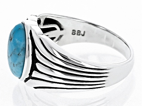 Blue Turquoise Sterling Silver Men's Ring